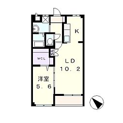S・K守山 1LDKの間取図画像