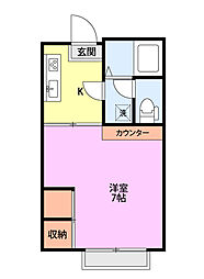 マイスイートホーム 1Kの間取図画像