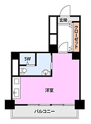 チサンマンション新潟 ワンルームの間取図画像