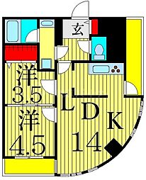 ライオンズプラザ青戸 2LDKの間取図画像