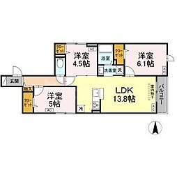 セレスティア東葛西V 3LDKの間取図画像