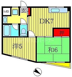 間取図画像 2DK