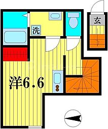 京成本線 堀切菖蒲園駅 徒歩8分の賃貸アパート 2階ワンルームの間取り