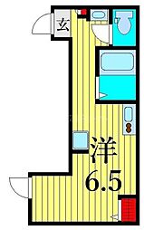 Valshe高砂 2階ワンルームの間取り