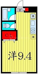 JR総武線 小岩駅 徒歩16分の賃貸アパート 1階ワンルームの間取り