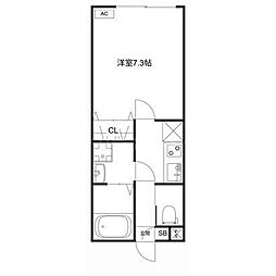 京成本線 堀切菖蒲園駅 徒歩15分の賃貸アパート 1階1Kの間取り