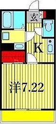 京成本線 江戸川駅 徒歩5分の賃貸アパート 3階1Kの間取り