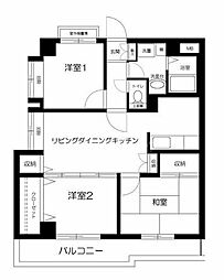北総鉄道 新柴又駅 徒歩8分の賃貸マンション 2階3LDKの間取り