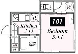 Relation青砥 1階1Kの間取り