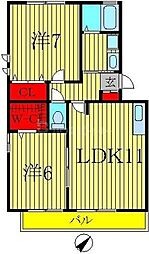 AMHeart2 2LDKの間取図画像