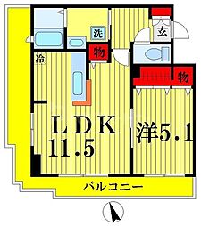 ブリスキューブ 1LDKの間取図画像