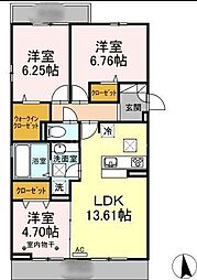 グレイスA 3LDKの間取図画像