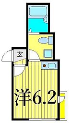 シャンテ四つ木駅前 1Kの間取図画像