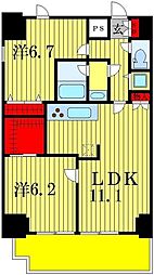 スイートヒルズお花茶屋 ワンルームの間取図画像