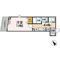 PLACEDELapierre 1Kの間取図画像