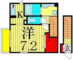 アーバンライフ2 1Kの間取図画像