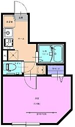 Sol-HiroaYOTSUGI 1Kの間取図画像