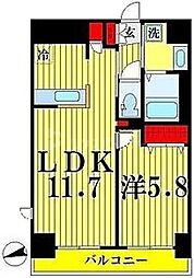 ブリスキューブ 1LDKの間取図画像