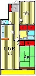 リヴィエールレジョン 2LDKの間取図画像