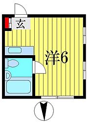 レジデンスカープ青戸 ワンルームの間取図画像