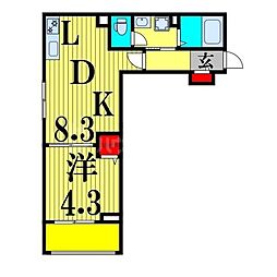 FUKU Stage 1LDKの間取図画像