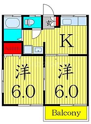 第一八光荘 2Kの間取図画像