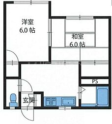ウィルコート佐貫 2DKの間取図画像
