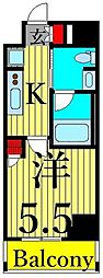 BPRレジデンス青砥 1Kの間取図画像