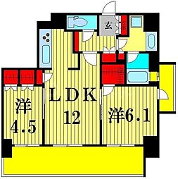 レックスお花茶屋ツインレジデンスウエスト 2LDKの間取図画像