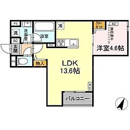 MOCRAFT南小岩 1LDKの間取図画像
