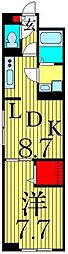 アヴァンスお花茶屋 1LDKの間取図画像