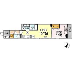 D-Neuk 1LDKの間取図画像