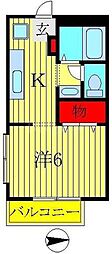 ドエルアルテア1 1Kの間取図画像