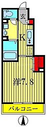 ハーモニーガーデン 1Kの間取図画像