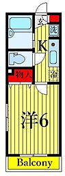 テスタ東小松川 1Kの間取図画像