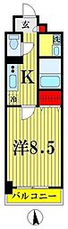 アルコバレーノ 1Kの間取図画像