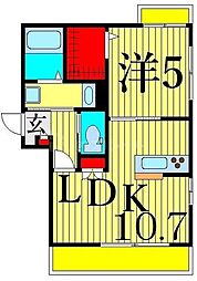 スプリーム 1LDKの間取図画像