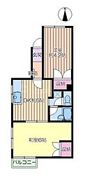 サープラスコーポA号棟 2Kの間取図画像