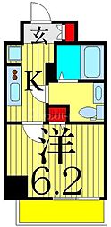 ジェノヴィア京成立石2スカイガーデン 1Kの間取図画像