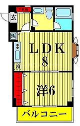 アルファイースト 1LDKの間取図画像