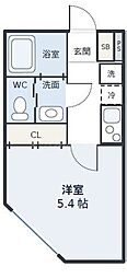 江戸川区平井6丁目アパート 1Kの間取図画像