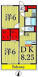 コンフォール瑞江3 2DKの間取図画像