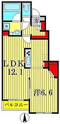 コンフォ―タス 1階1LDKの間取り