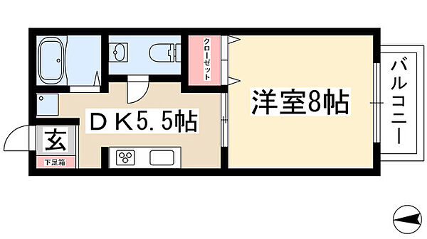 ハウスナカザワF棟 101｜愛知県名古屋市名東区社口１丁目(賃貸アパート1DK・1階・27.47㎡)の写真 その2