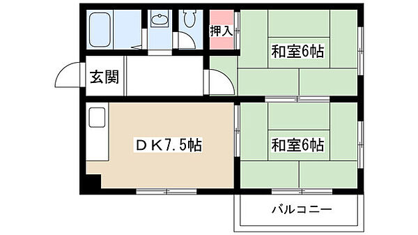 ライフイン一社 203｜愛知県名古屋市名東区一社２丁目(賃貸マンション2DK・2階・43.00㎡)の写真 その2