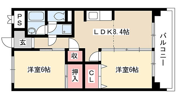 第3太田コーポ 403｜愛知県名古屋市名東区藤森１丁目(賃貸マンション2LDK・4階・51.97㎡)の写真 その2