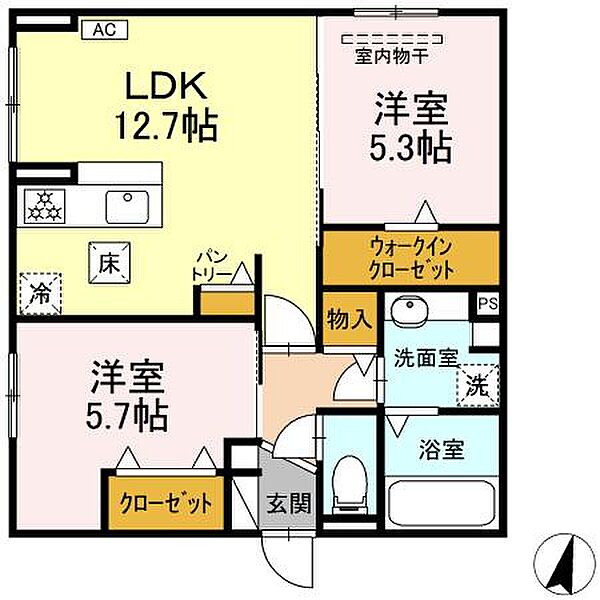 仮称）D-ROOM大森5丁目 101｜愛知県名古屋市守山区大森５丁目(賃貸アパート2LDK・1階・56.92㎡)の写真 その1