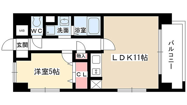 フォレスト9 301｜愛知県名古屋市千種区内山３丁目(賃貸マンション1LDK・3階・43.35㎡)の写真 その2