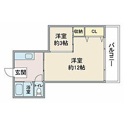 親和ビル 1LDKの間取図画像