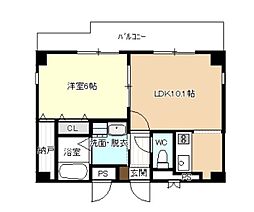 エスト荒子 1LDKの間取図画像